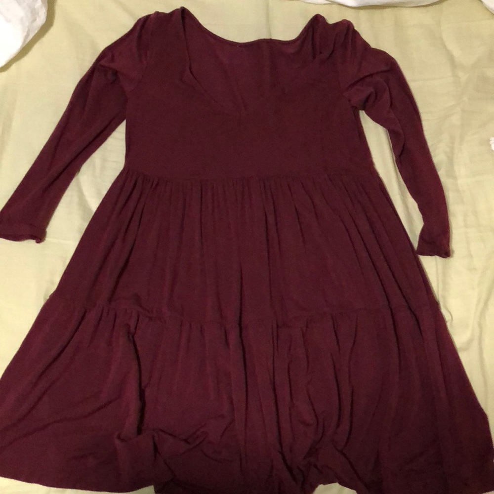 American Eagle Boho Burgundy Dress